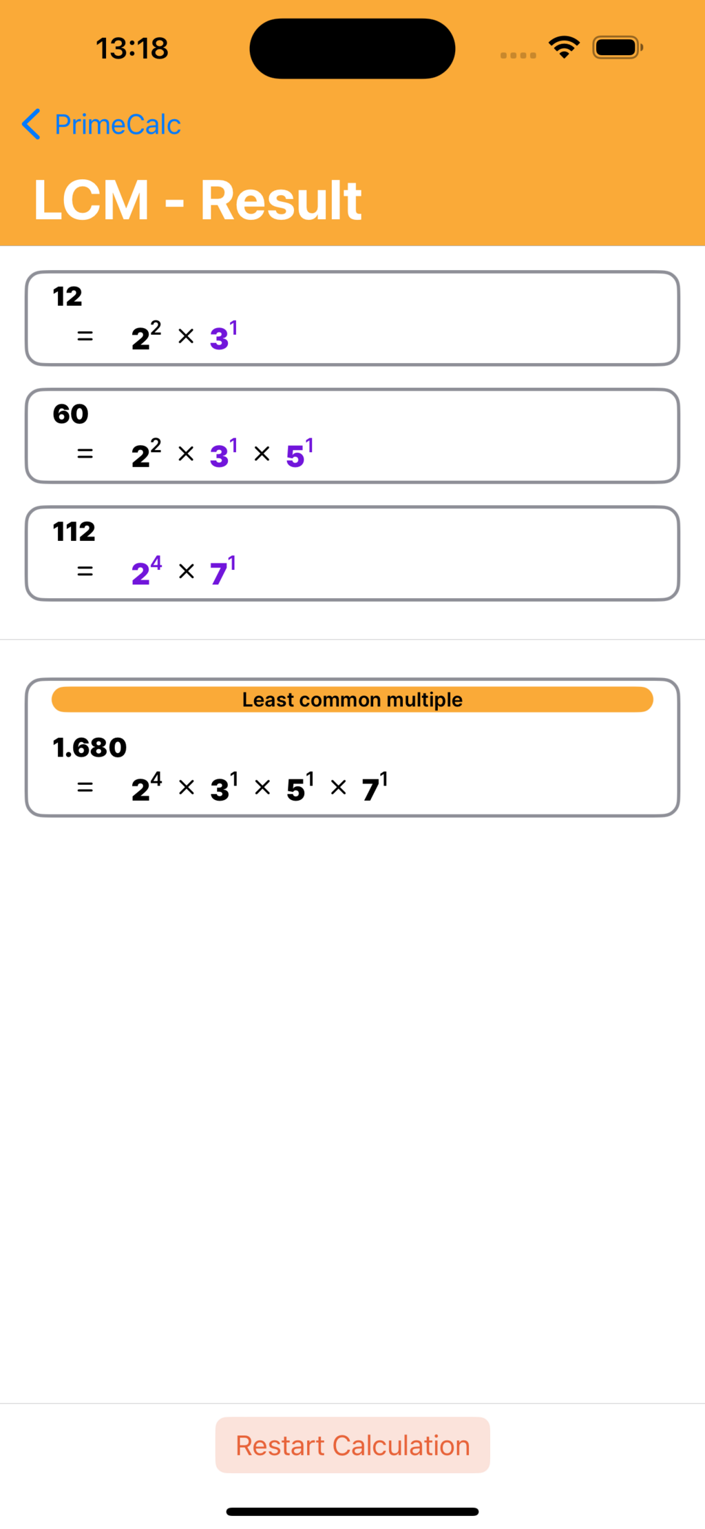 Prime Calc App - Functions